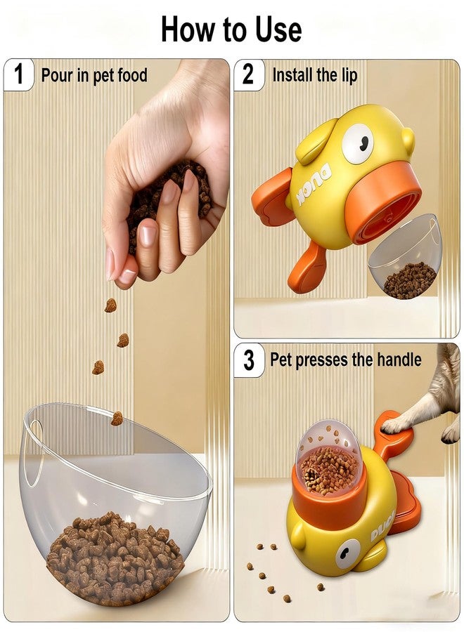 Canumer 2-in-1 Dog Interactive Treat Dispenser Toy - Durable Food Puzzle Slow Feeder, Duck Shape Enrichment Toys with Button, Mentally Stimulating Toys for Dogs/Cats/Pets - Image 4
